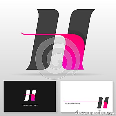 Letter H logo design â€“ Modern dynamic vector emblem. Business card templates. Vector Illustration